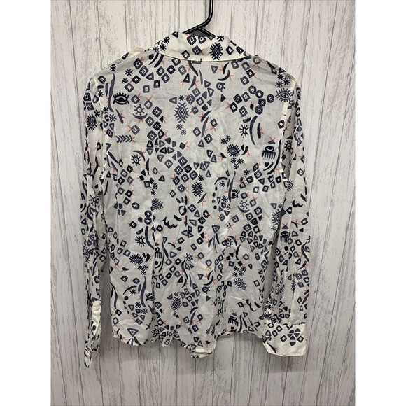 Womens Size 10 Tory Burch Printed Button Up Shirt EUC - Picture 5 of 5